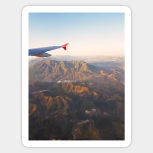 Aerial Photography of Airplane Wing Sticker